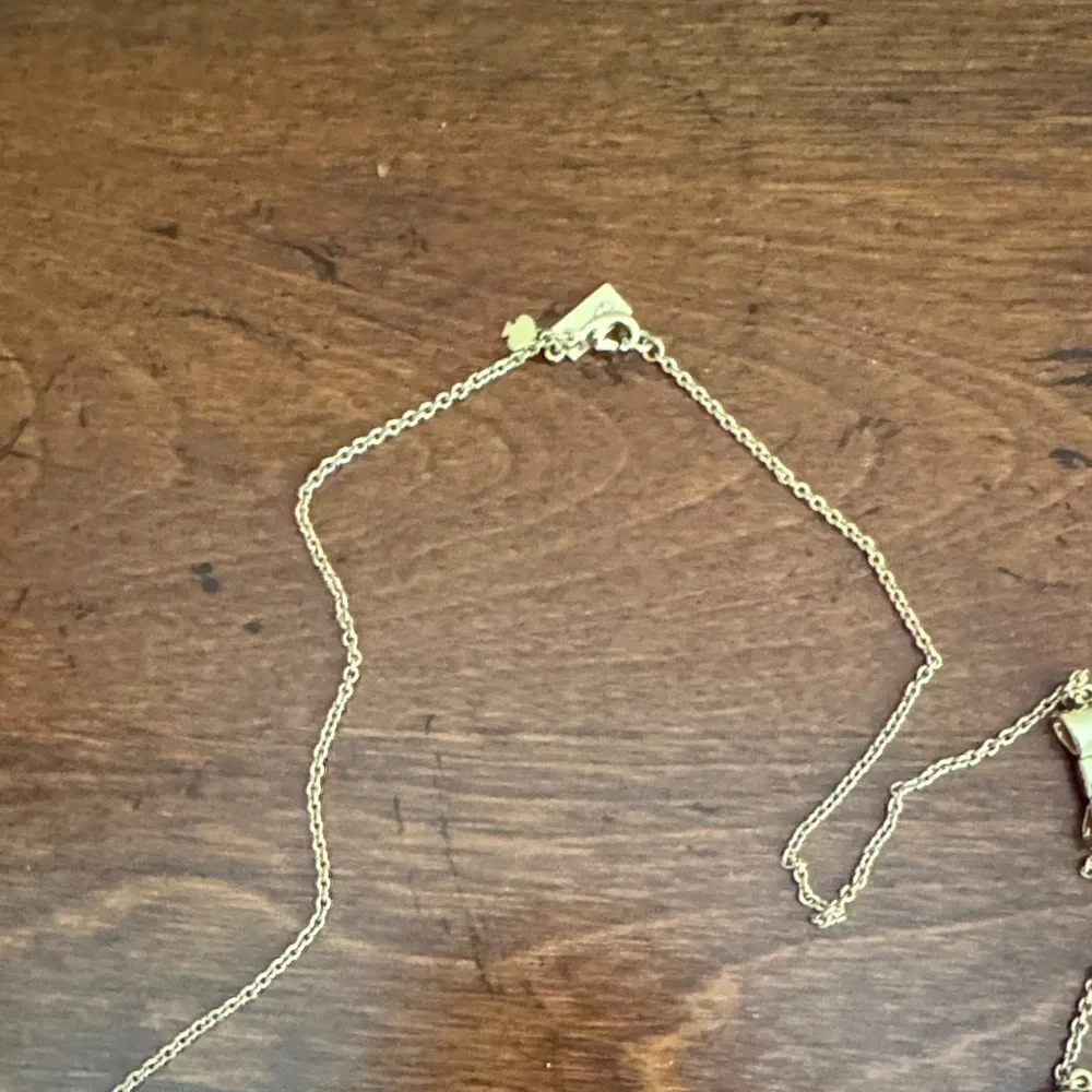kate spade Gold Bow Link Long Necklace - Pink Pouch
